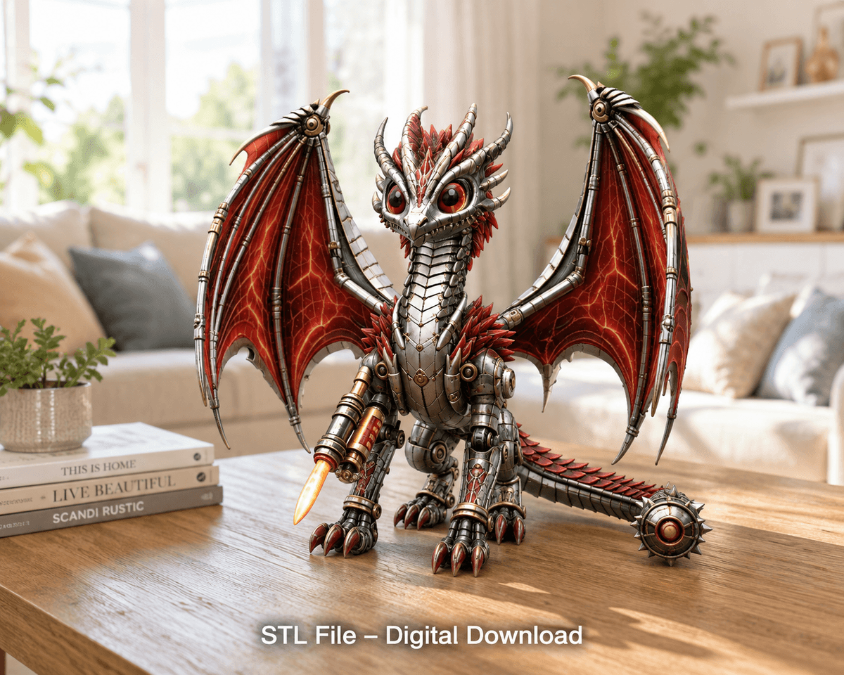 Mechanical Inferno Dragon STL File for 3D Print