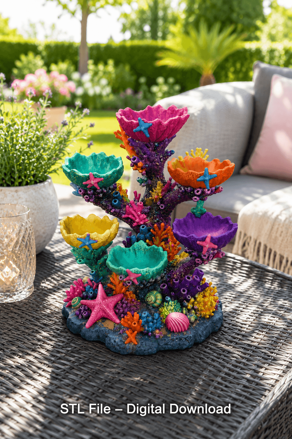 Colorful Coral Reef Tree Organizer STL File for 3D Print