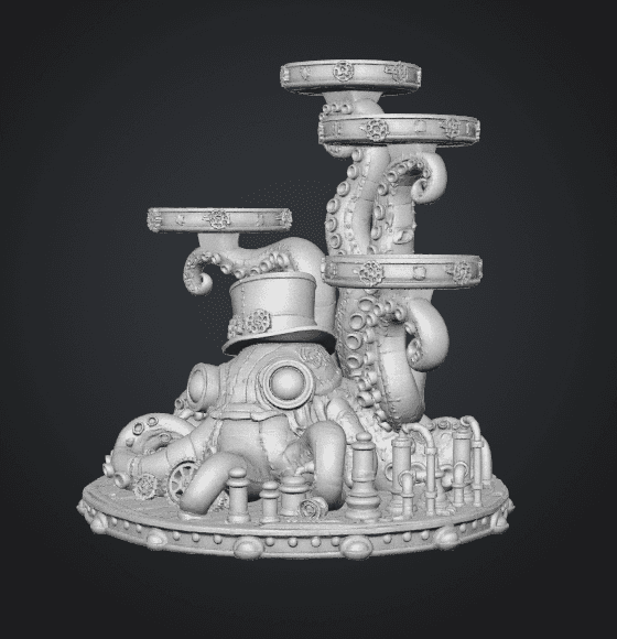 Steampunk Octopus Tray Organizer STL File for 3D Print