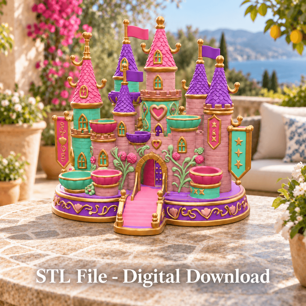 Princess Castle Organizer STL File for 3D Print