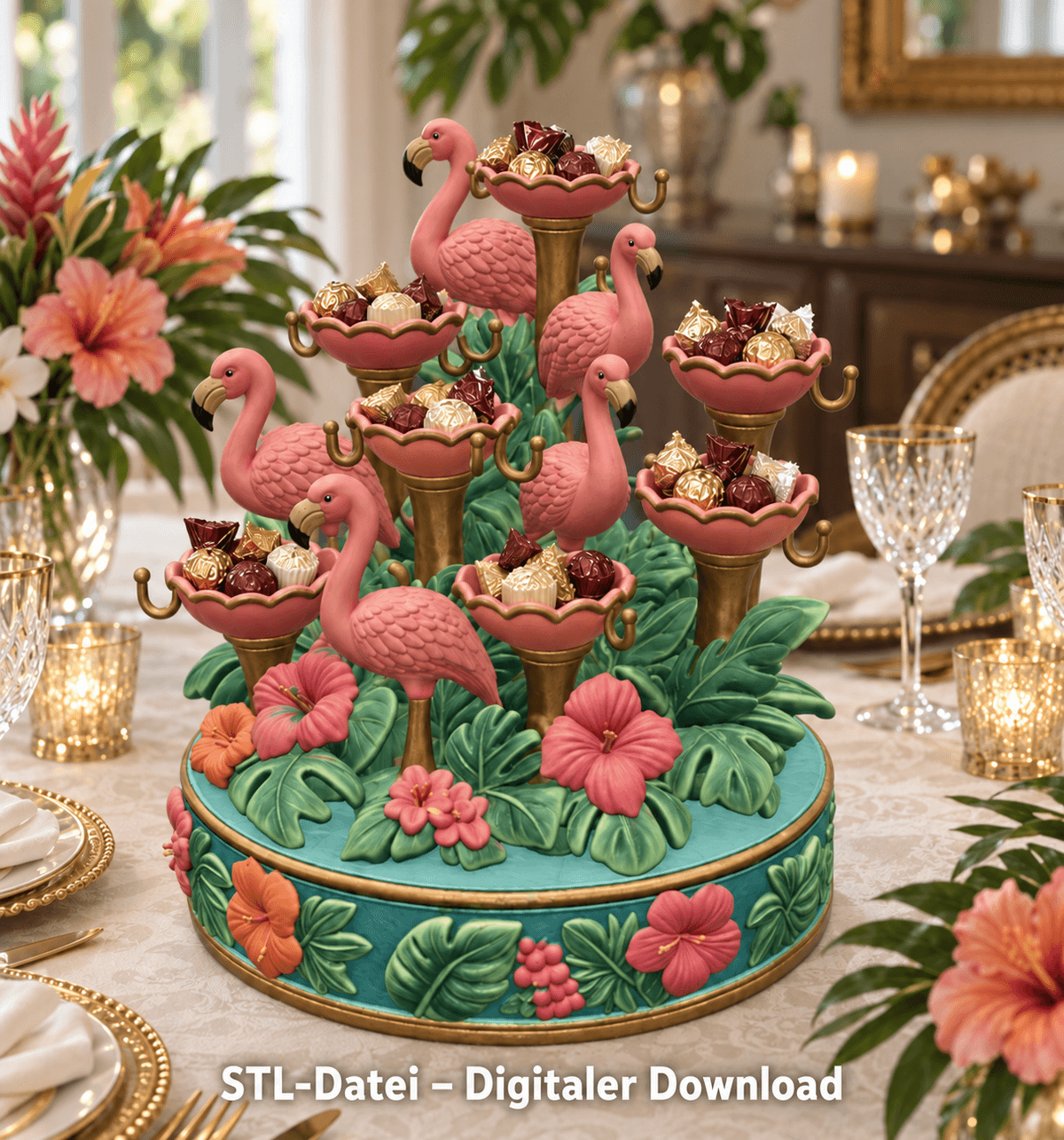 Flamingo Jewelry Organizer STL File for 3D Print