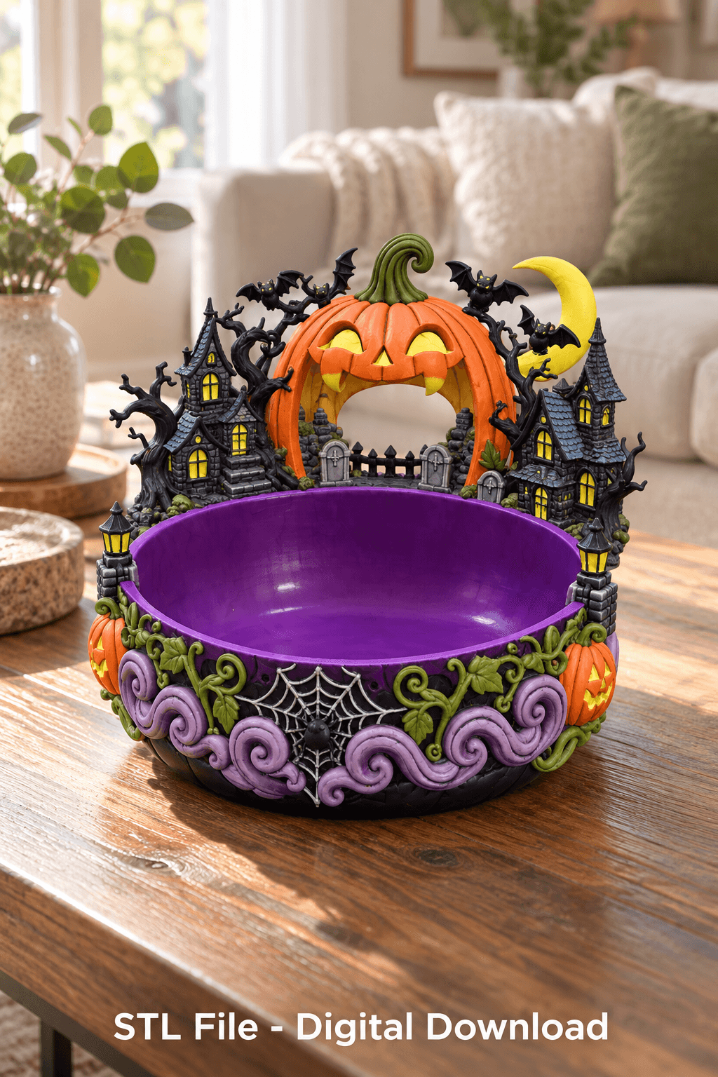Halloween Organizer Bowl STL File for 3D Print
