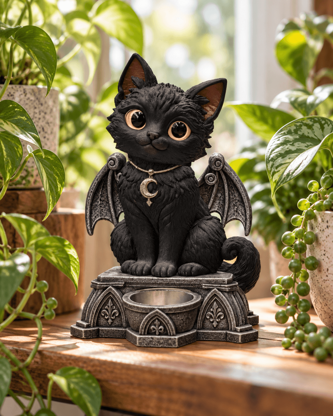 Gothic Cat LED Tealight Holder STL File for 3D Print
