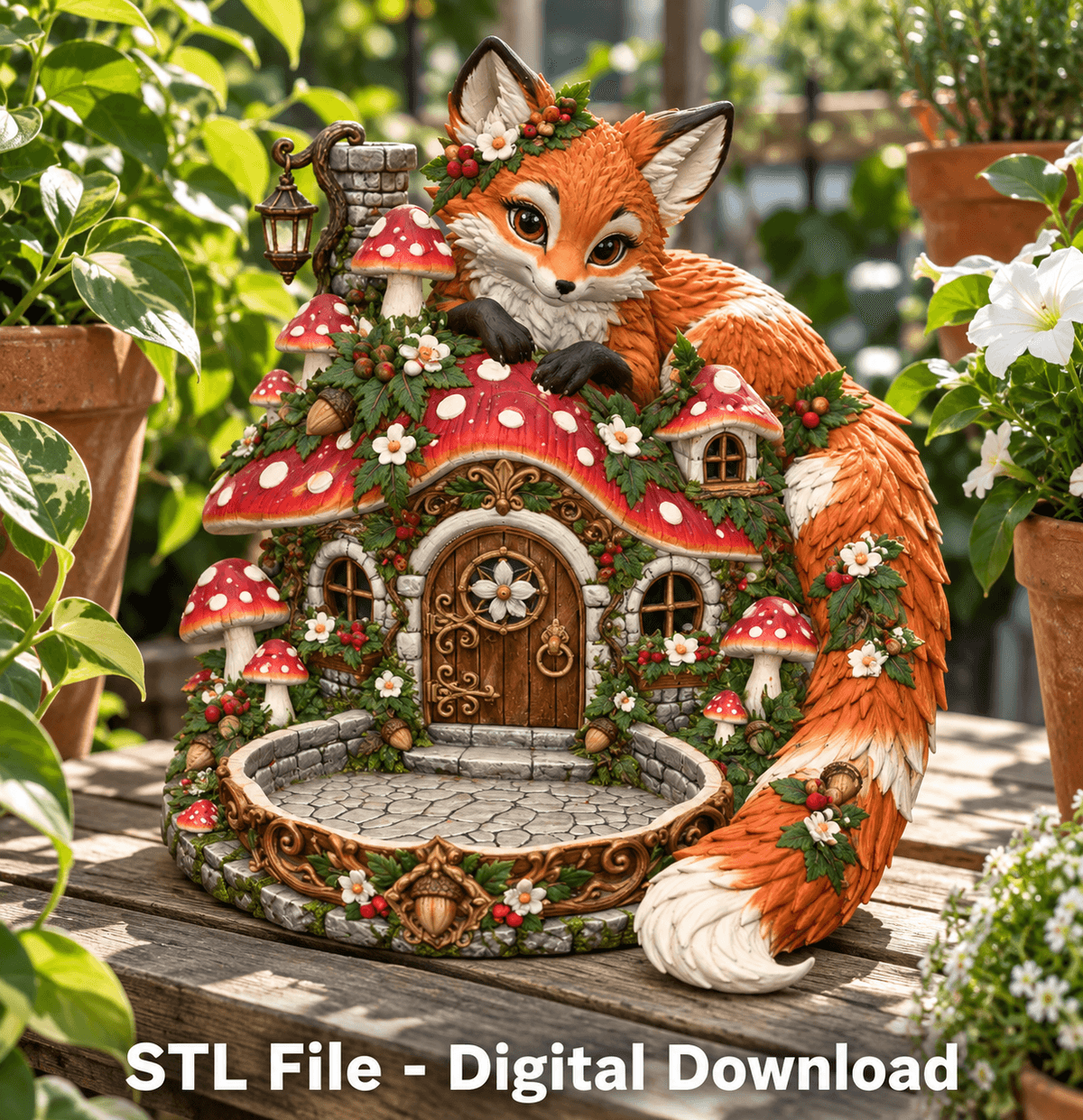 Fox House Key Holder Organizer STL File for 3D Print