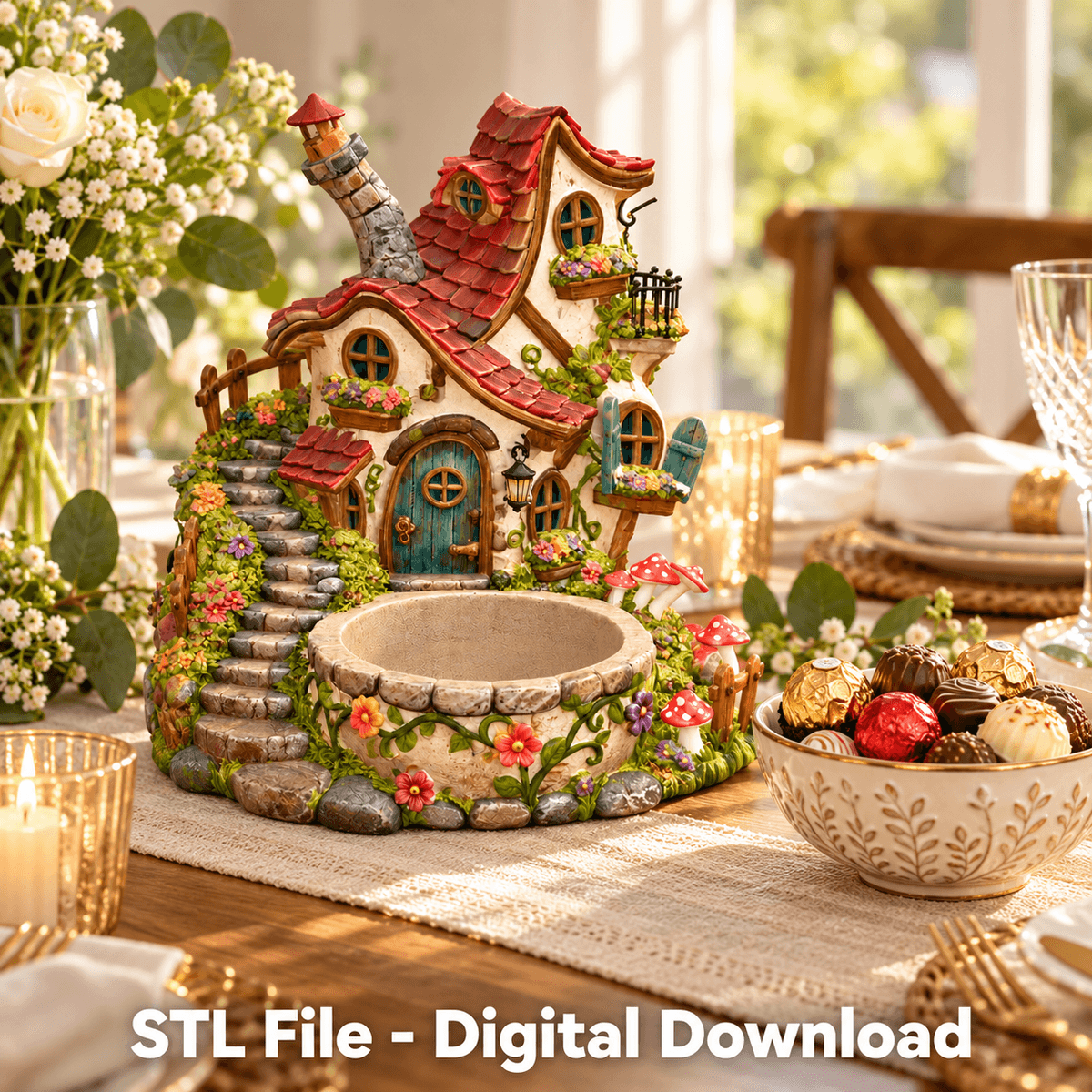 Whimsical Fairytale House Organizer STL File für 3D Print