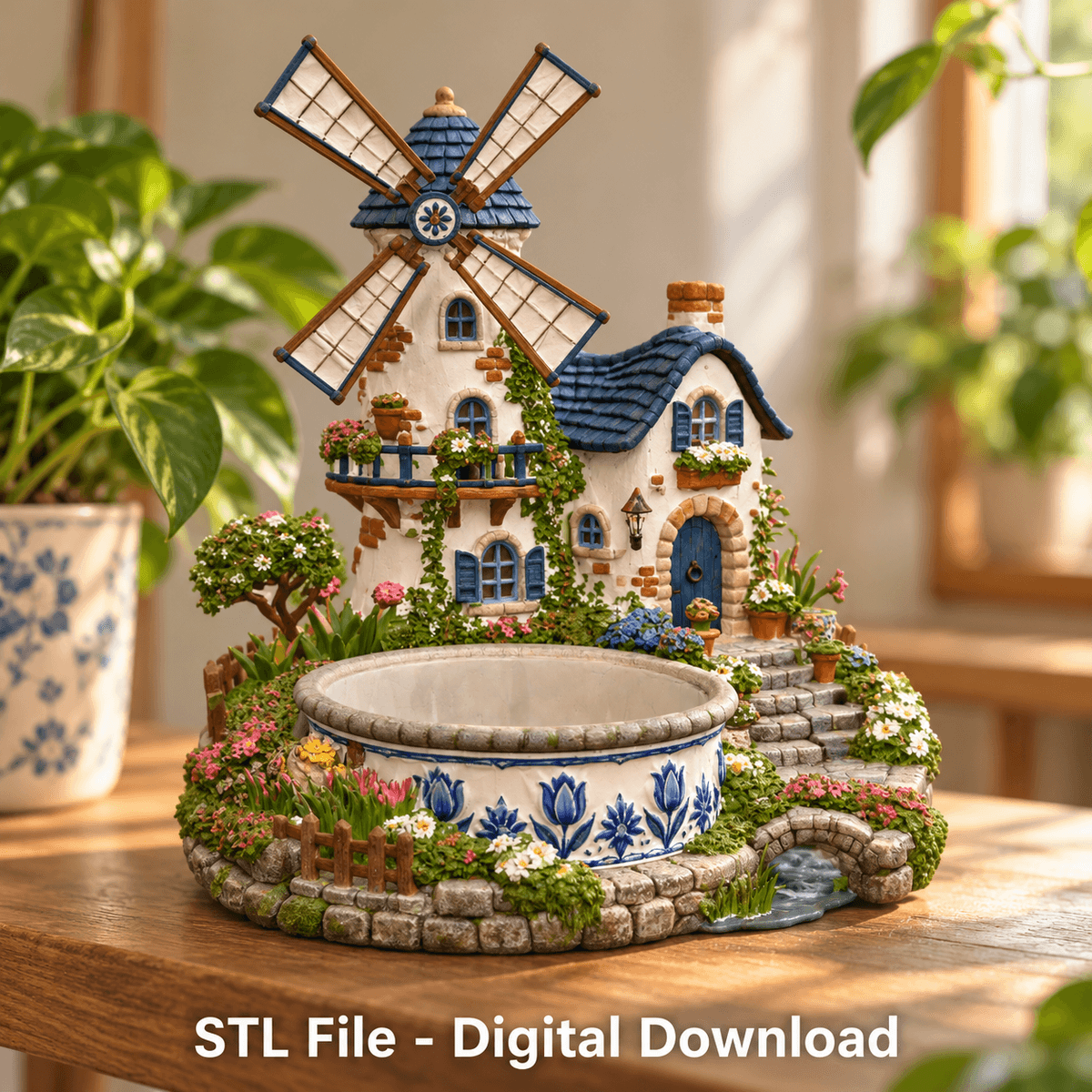 Whimsical Windmill House Organizer – 3D Printable STL