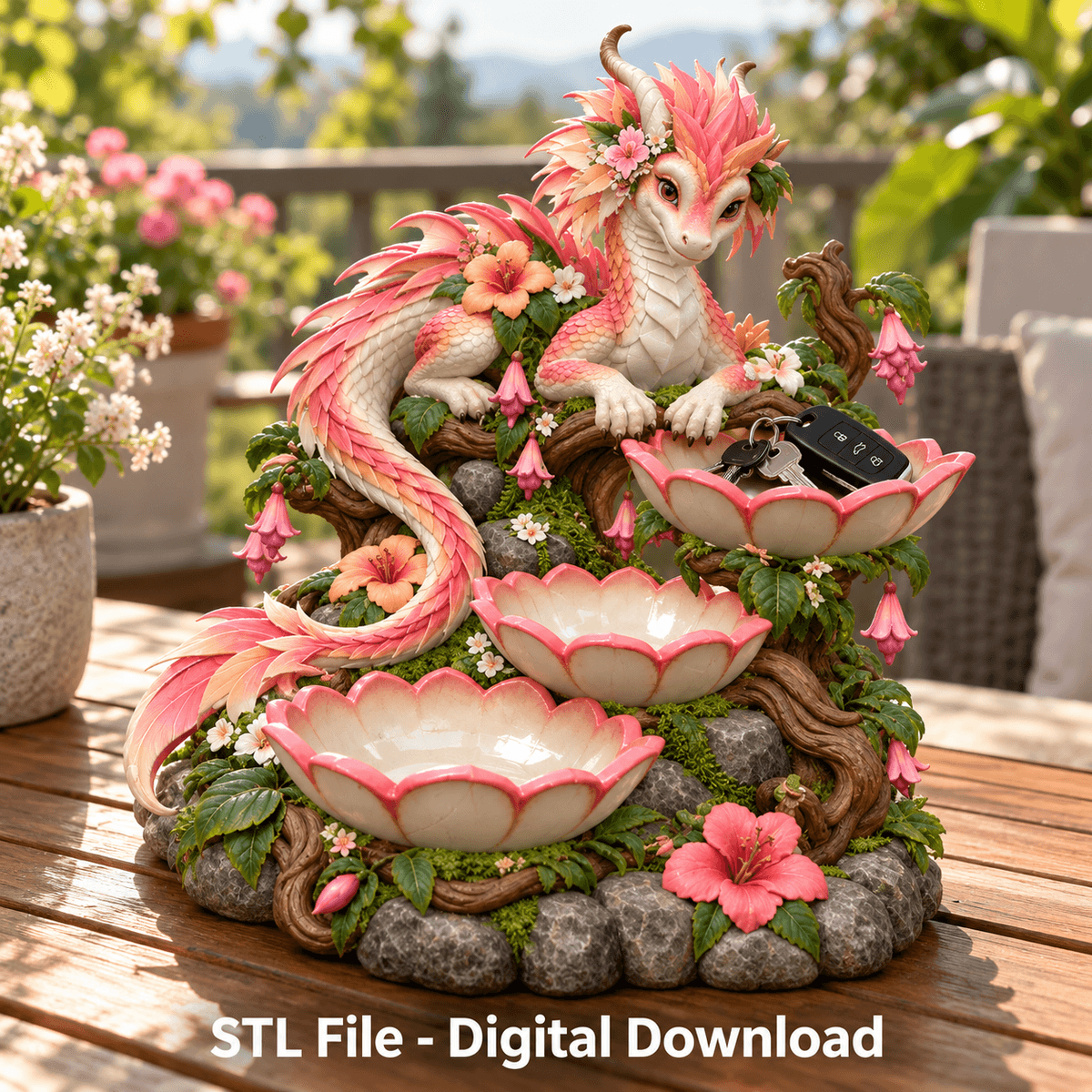 Fantasy Dragon Bowl Organizer STL File for 3D Print