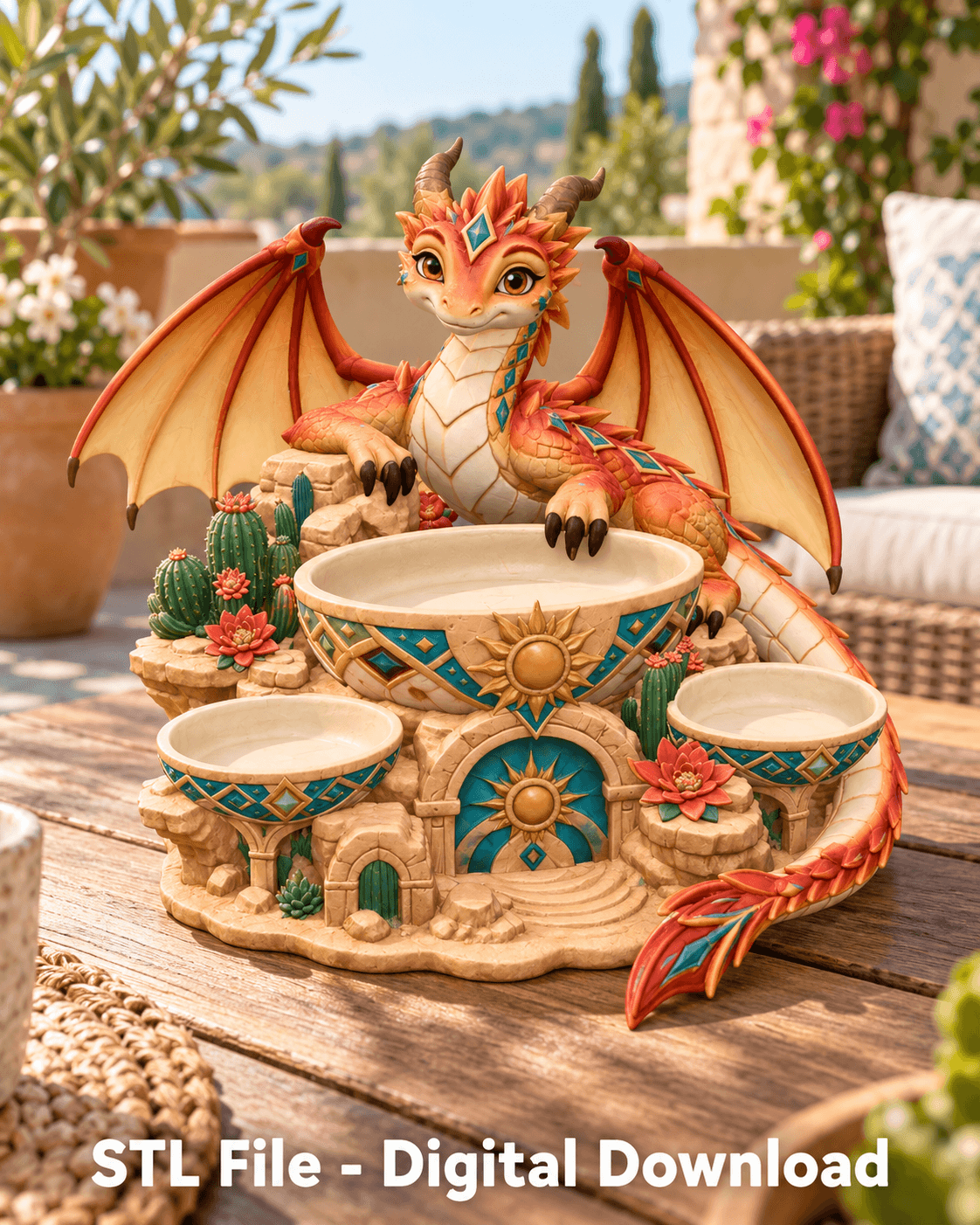 Desert Dragon Organizer STL File for 3D Print
