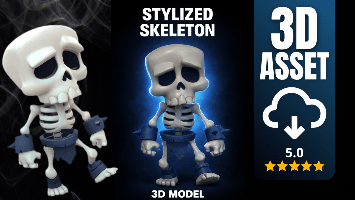 Stylized Skeleton Character 3D Model