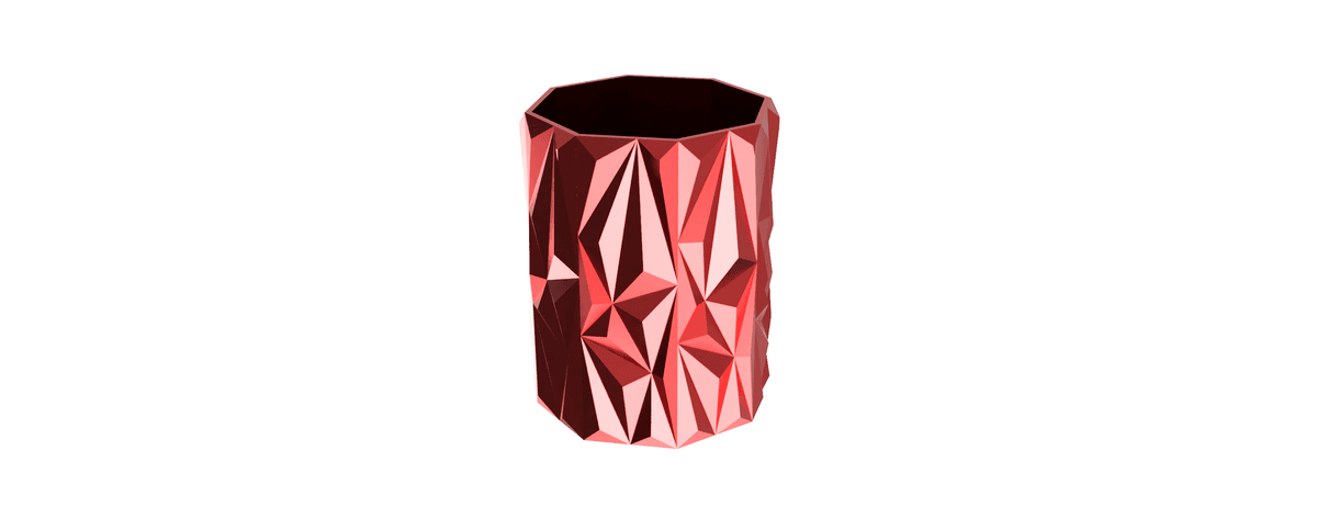 Low-Poly Planter Pot – Geometric Faceted Design
