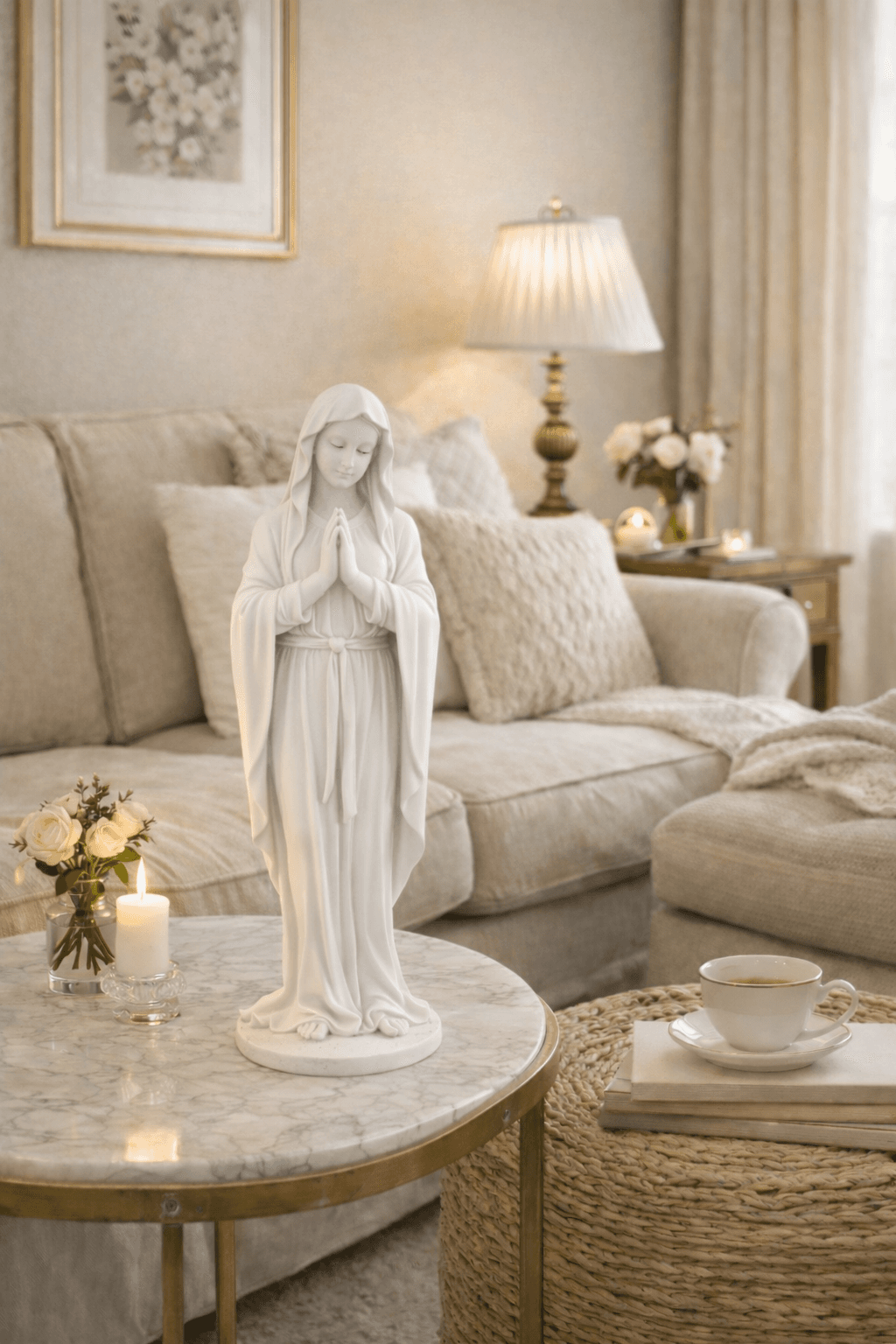 Virgin Mary Statue – STL File for 3D Printing