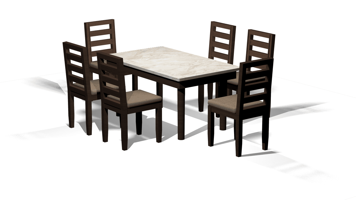 Modern Dining Table with 6 Chairs