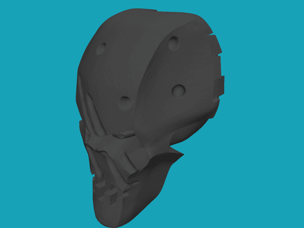 Battle damaged necron heads