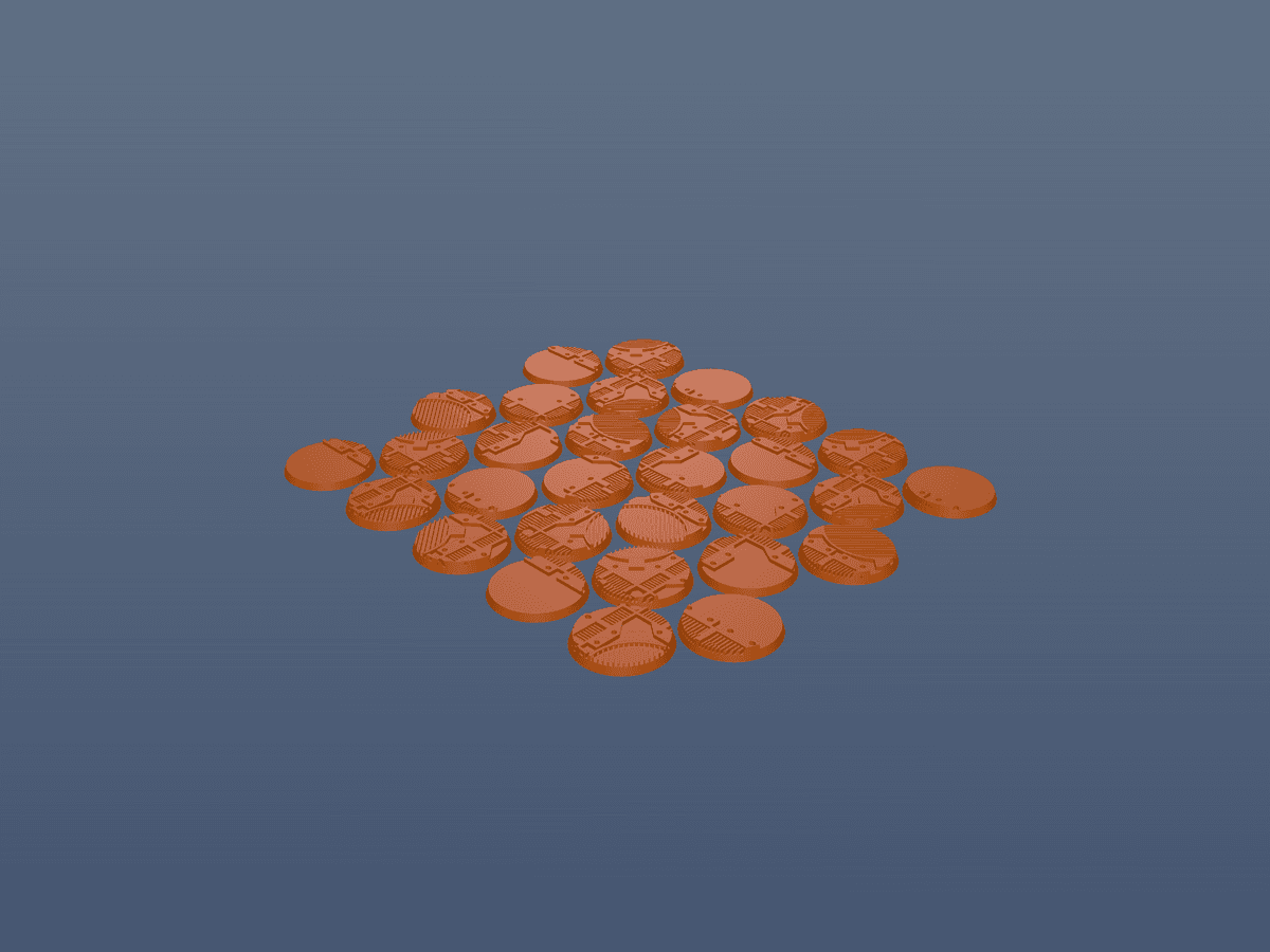 Wargames Terrain ZM Floor Bases - 32mm Round Beveled Edge