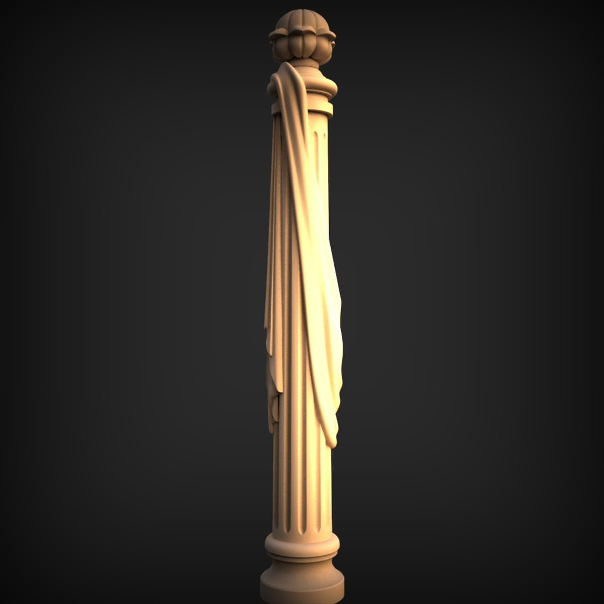 Draped Fluted Doric Column