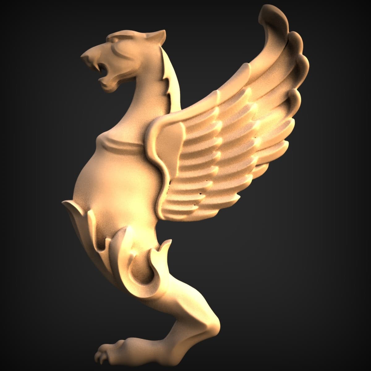 Rampant Winged Griffin Appliqué