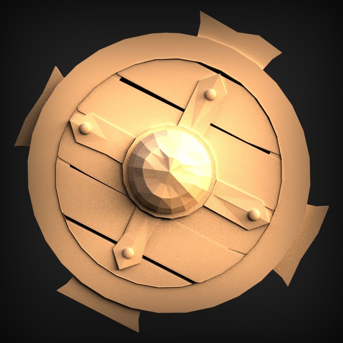 Gem-Boss Plank Round Shield