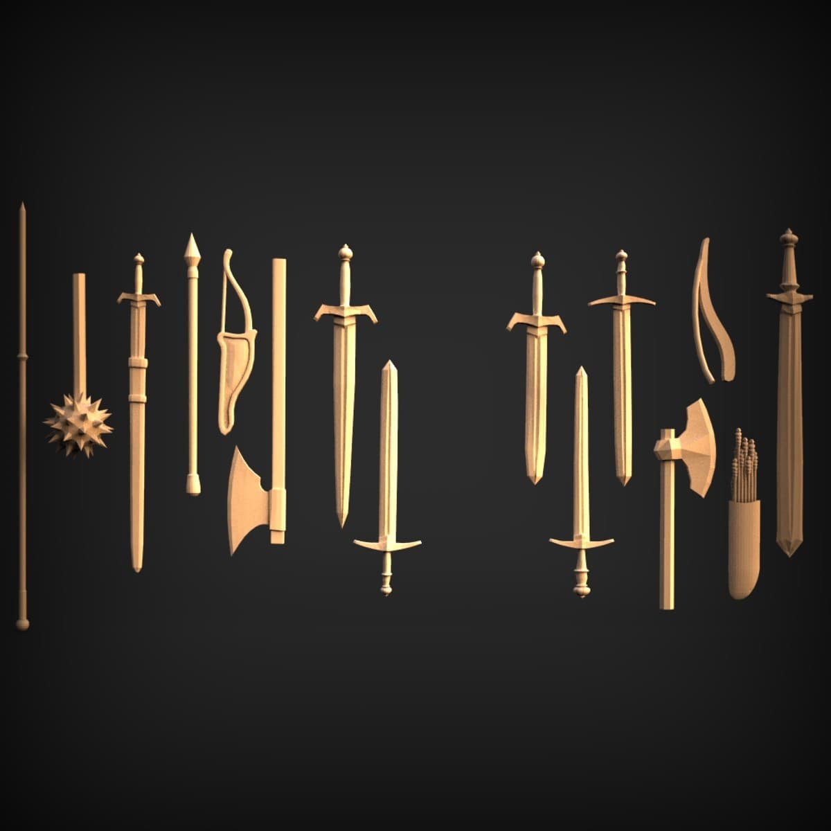 Medieval Fantasy Weapons Rack Set