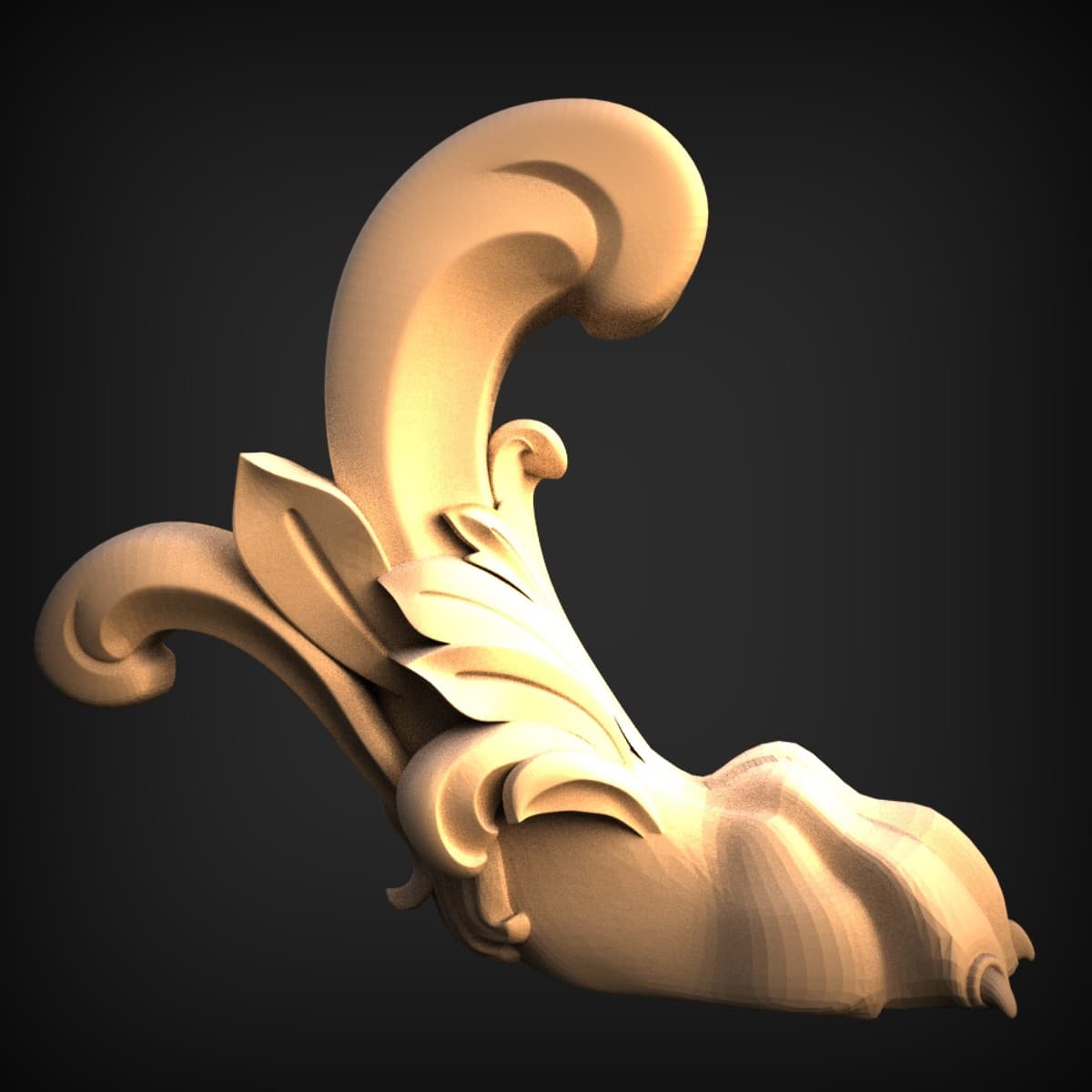 Baroque Acanthus Scroll Volute Onlay