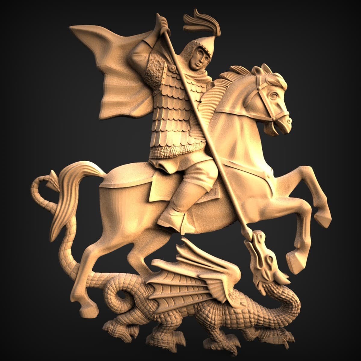 Saint George Slaying Dragon Relief