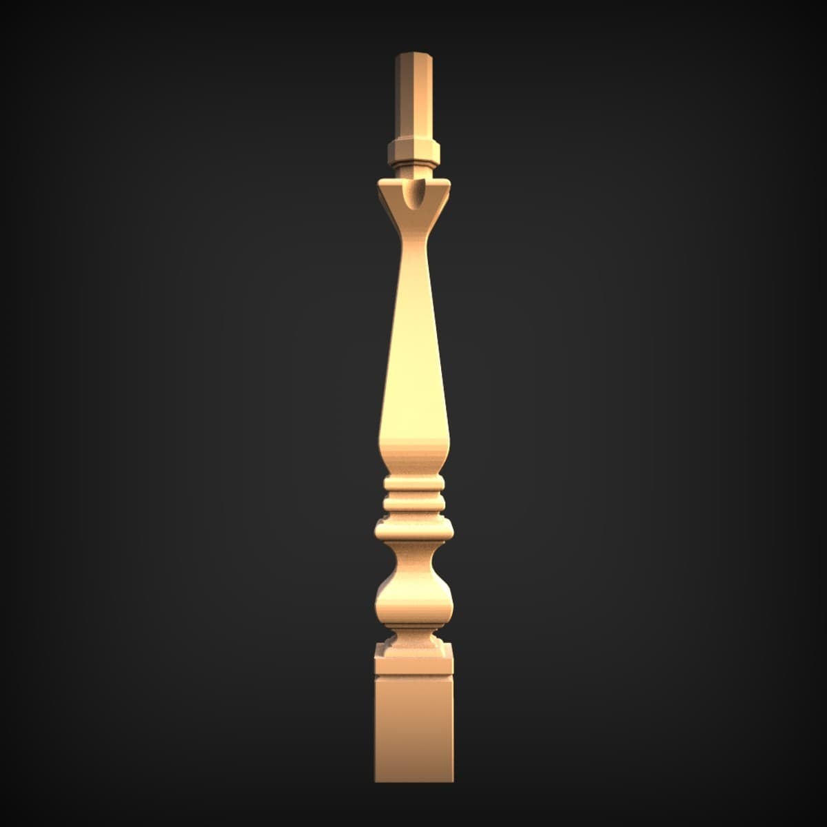 Vase-Belly Turned Baluster Spindle