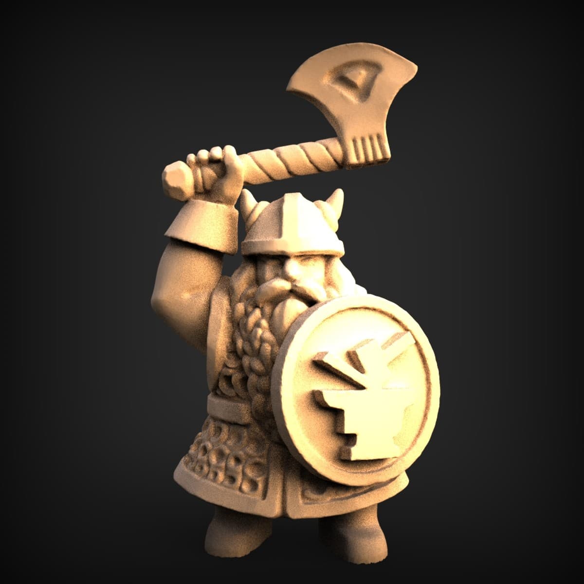 Horned-Helm Dwarf With Battle Axe