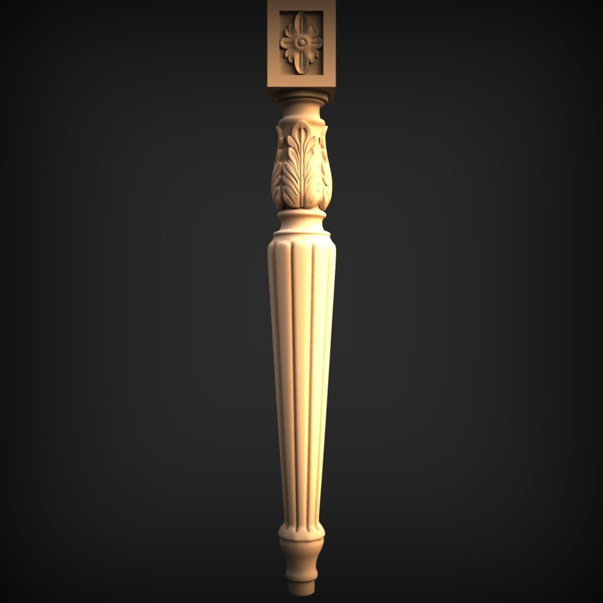 Fluted Acanthus Furniture Leg