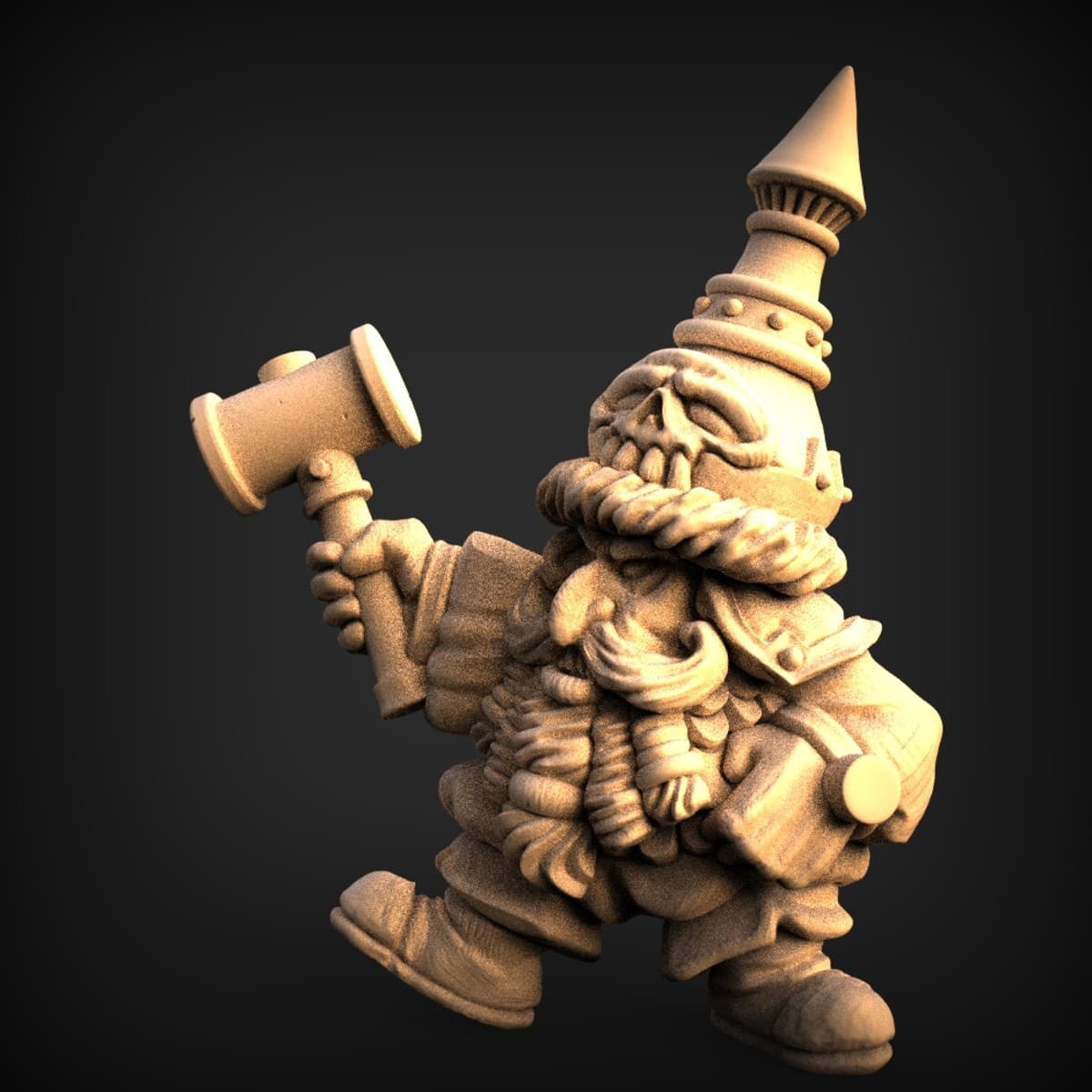 Skull-Helm Dwarf Warrior Miniature