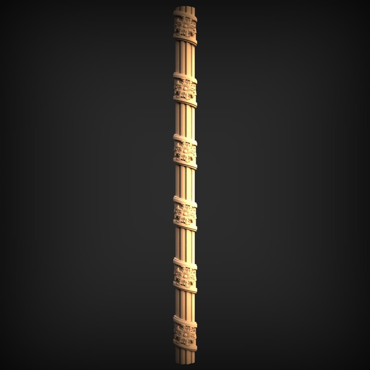 Rosette-Banded Fluted Column