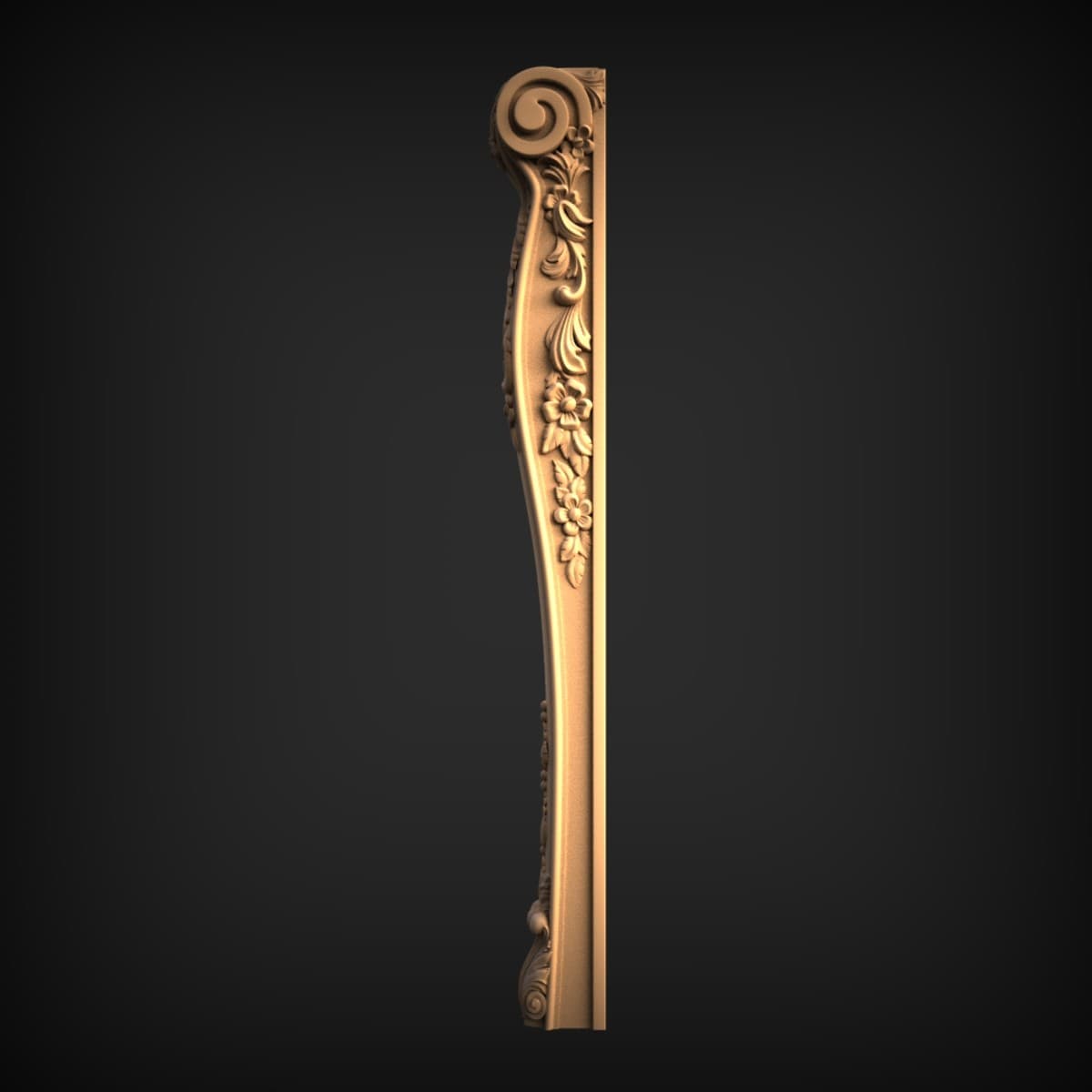 Carved Cabriole Leg With Roses