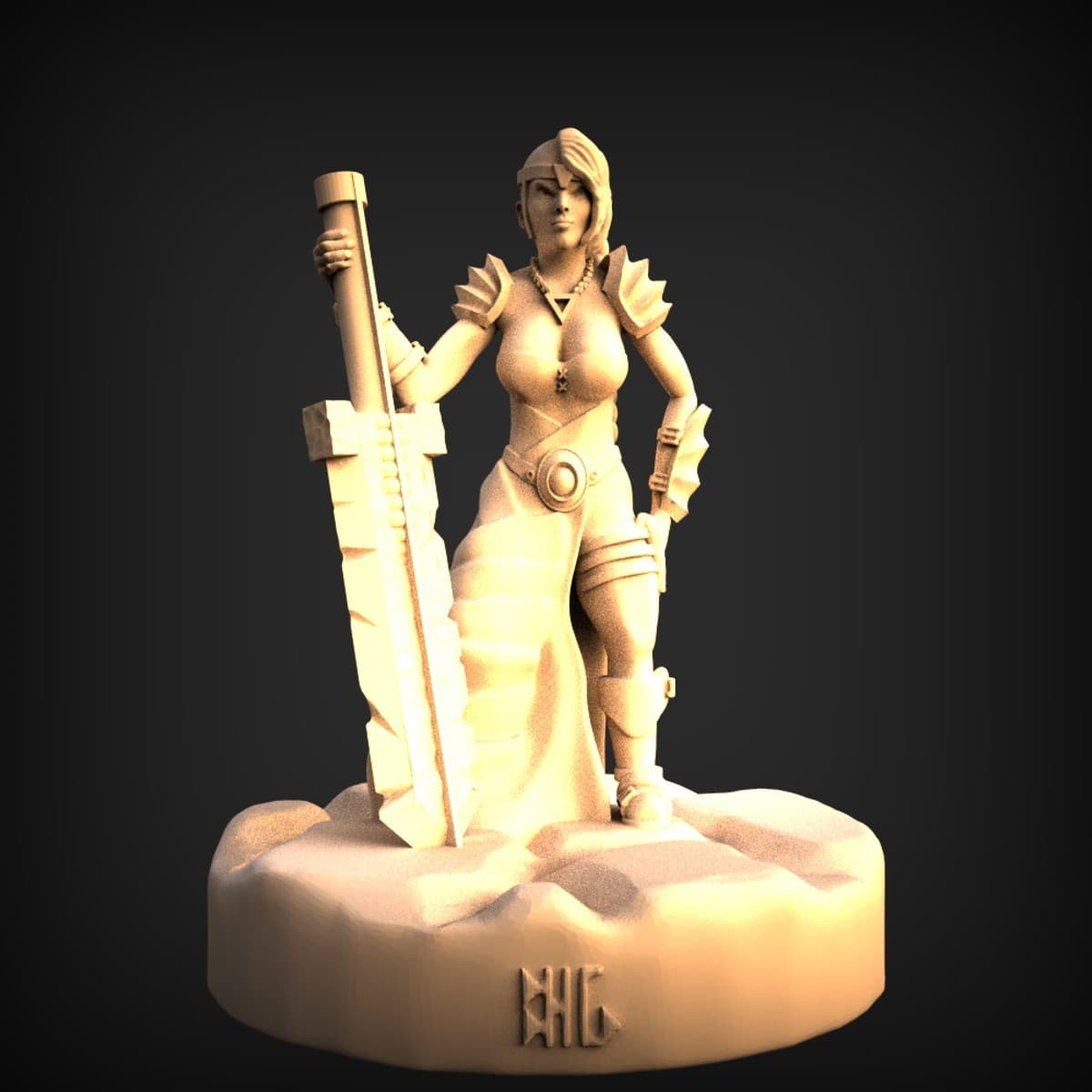 Armored Greatsword Maiden Figurine