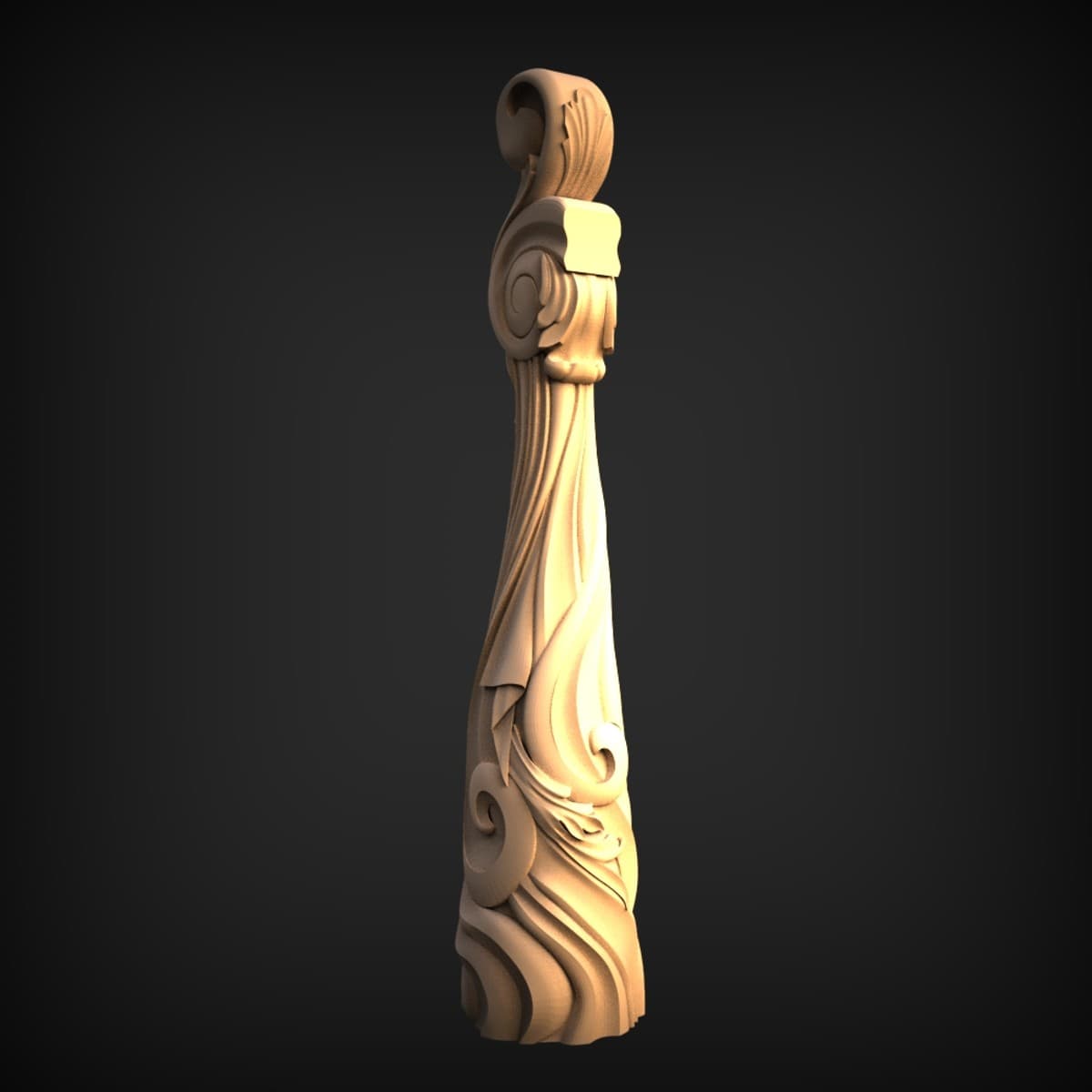 Baroque Acanthus Newel Post