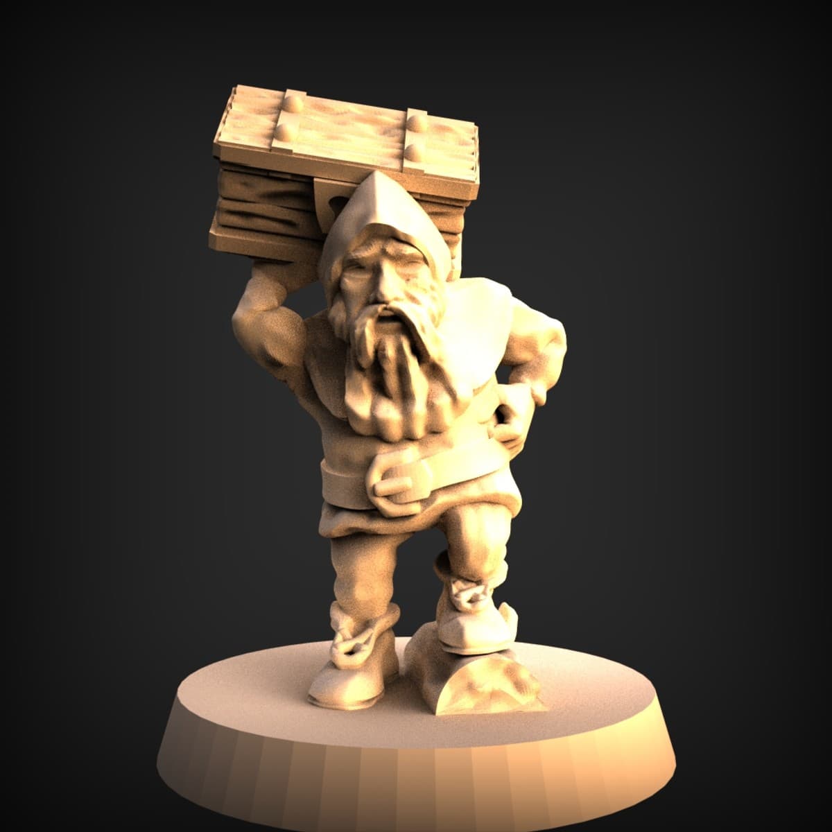 Crate-Bearing Dwarf Porter Miniature