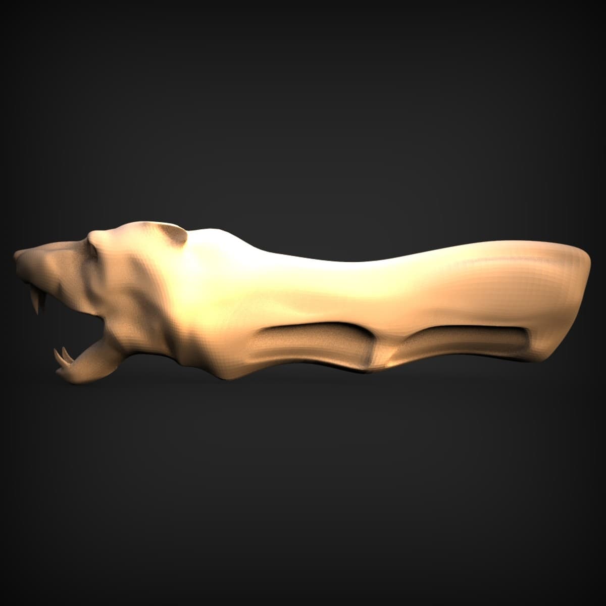 Roaring Big-Cat Sculptural Handle