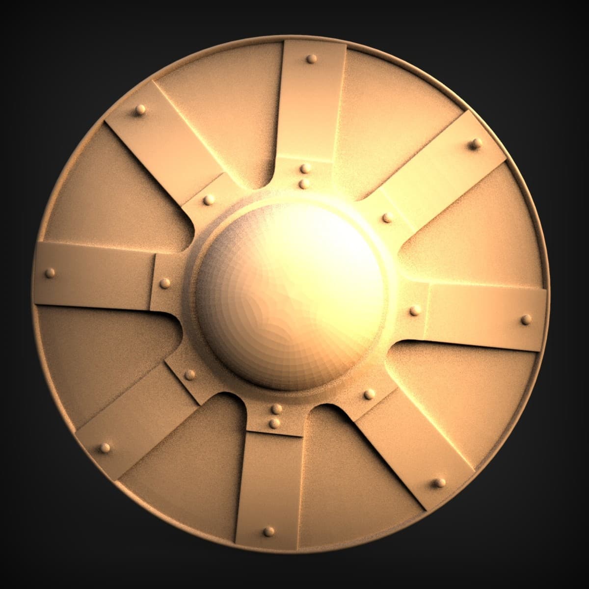 Riveted Boss Round Shield Roundel