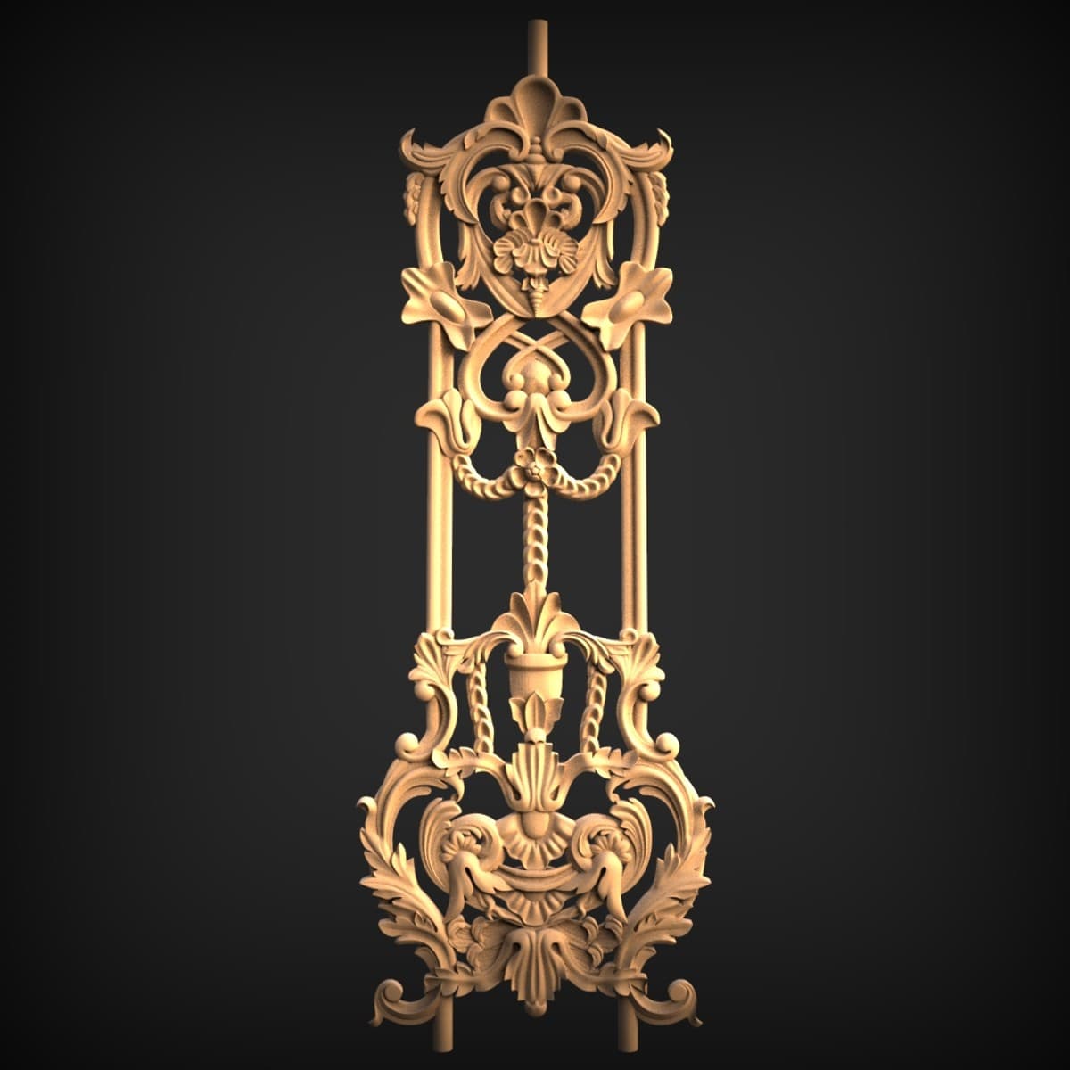 Ornate Rococo Baluster Spindle Panel