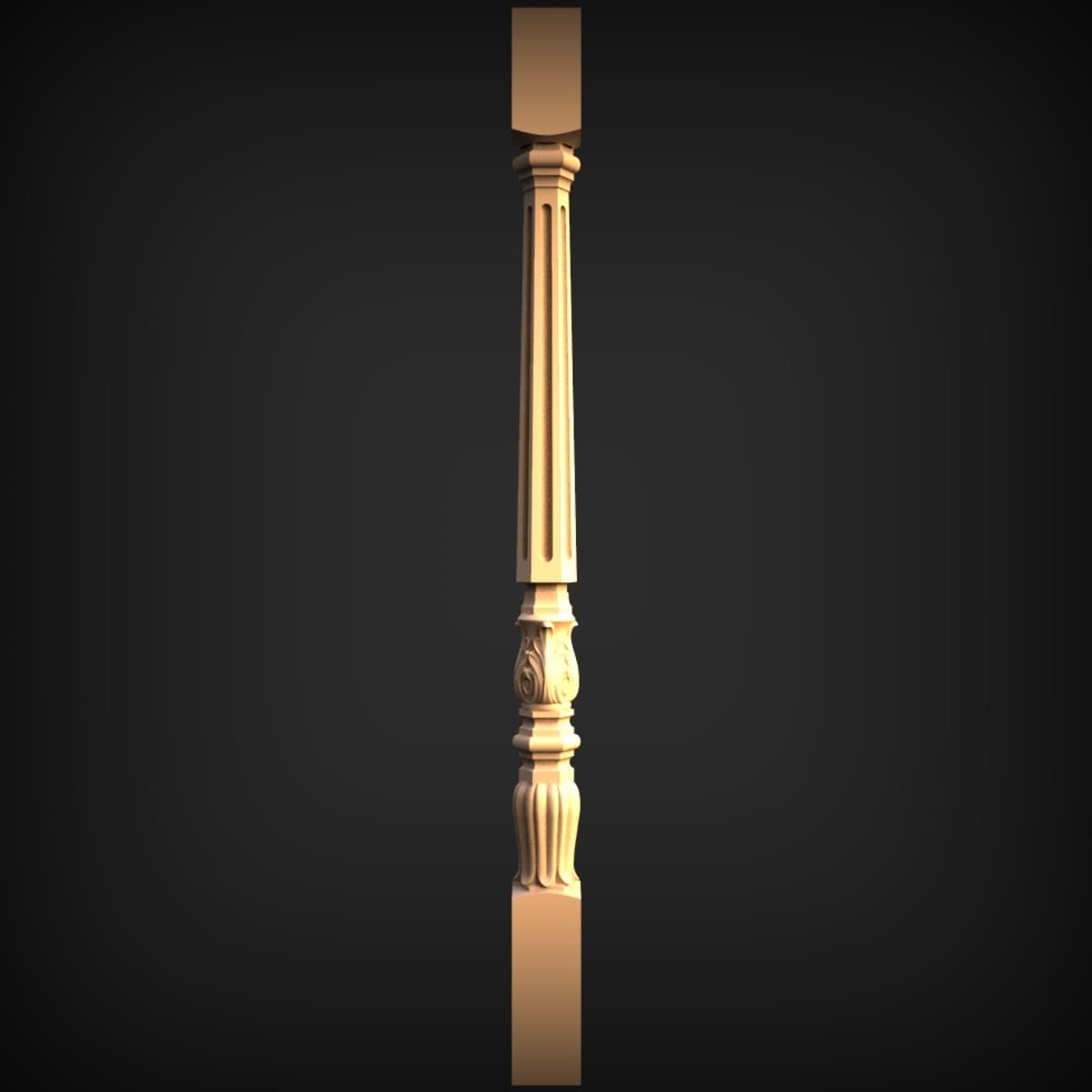 Fluted Acanthus Stair Baluster
