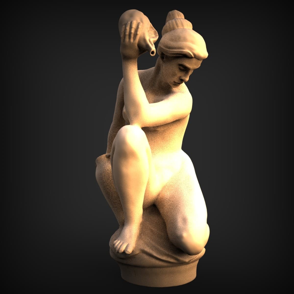 Kneeling Nude Water-Bearer Statue