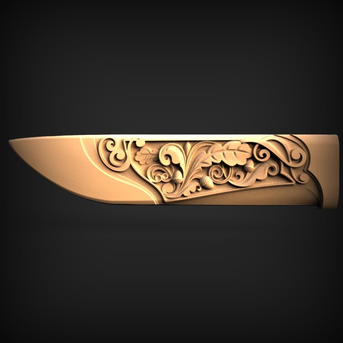 Oak-Leaf Carved Blade Plaque
