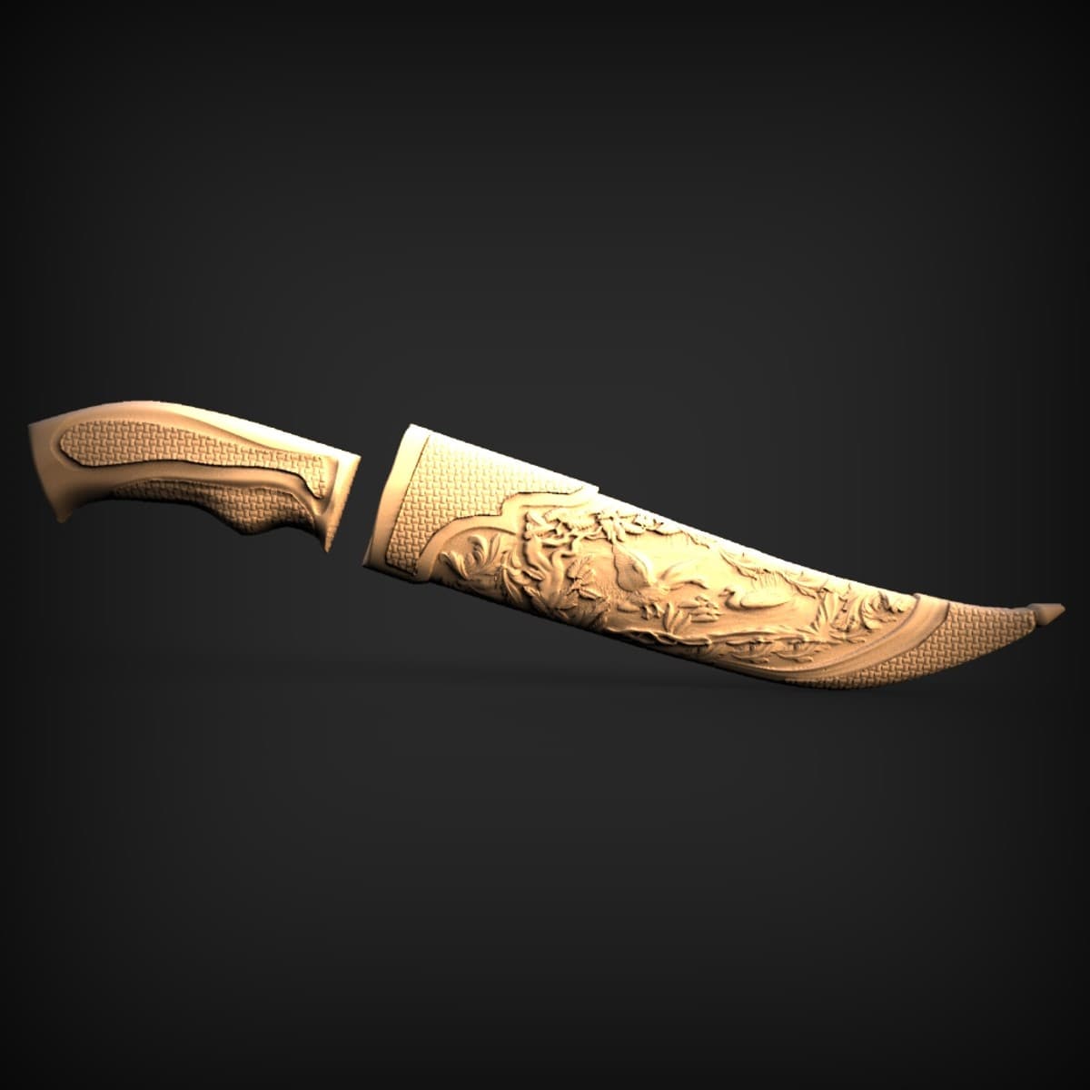 Wild Boar Sheathed Hunting Knife