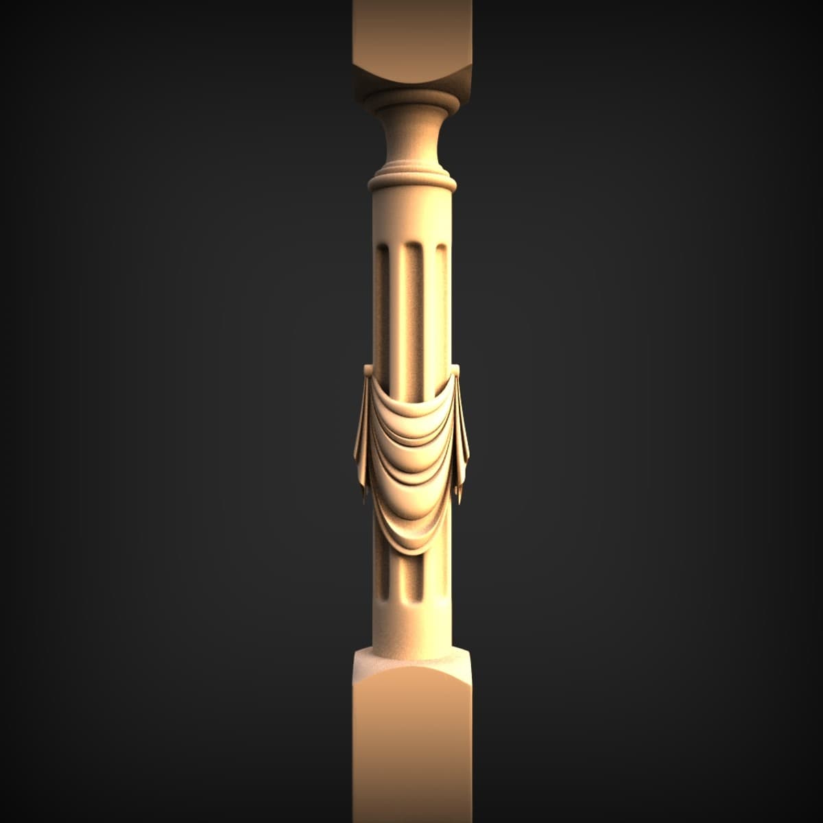 Draped Fluted Baluster Column
