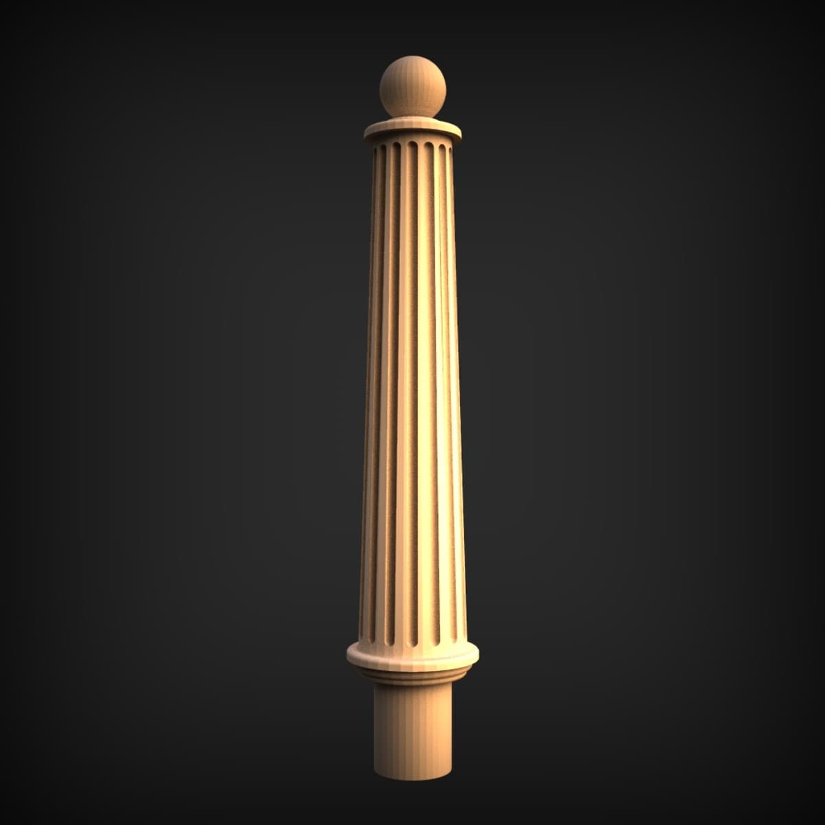 Fluted Column Ball Finial