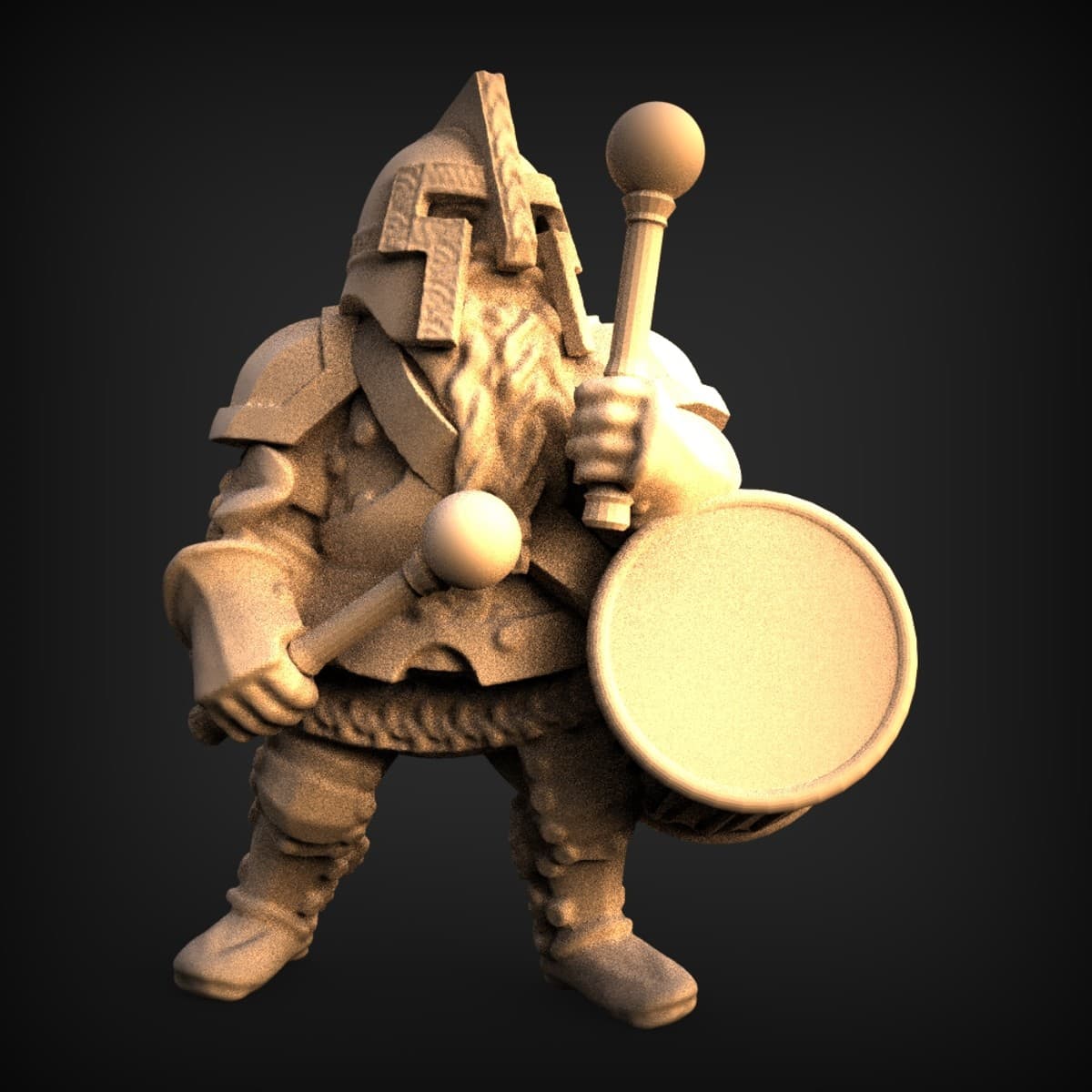 Dwarf War-Drummer Battle Figure