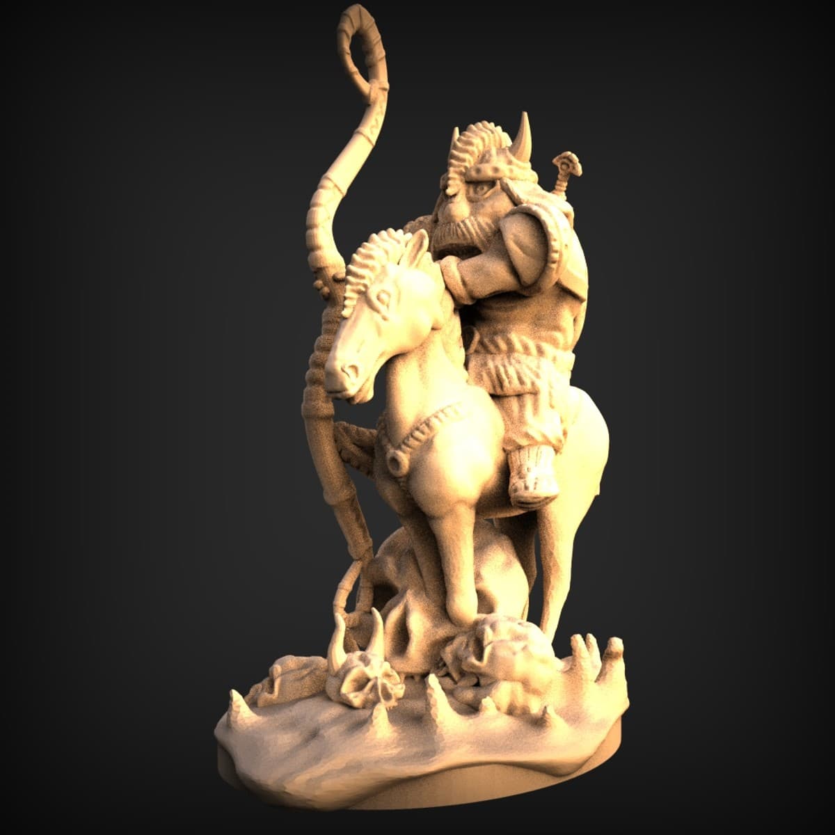 Mounted Barbarian Horse-Archer Statue