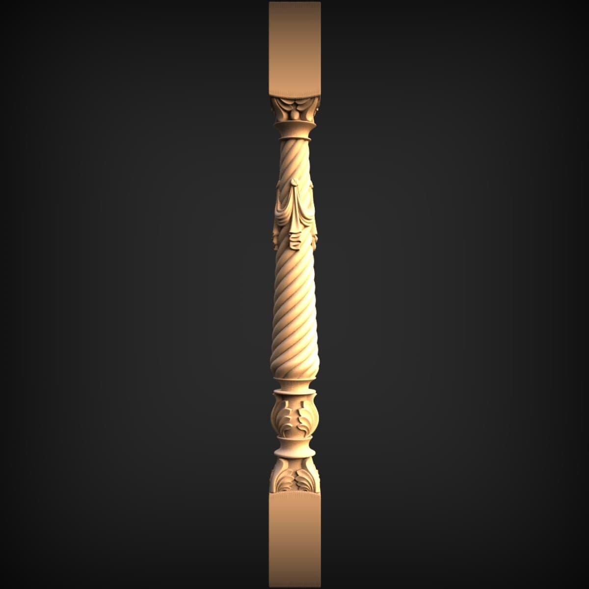 Barley-Twist Acanthus Table Leg