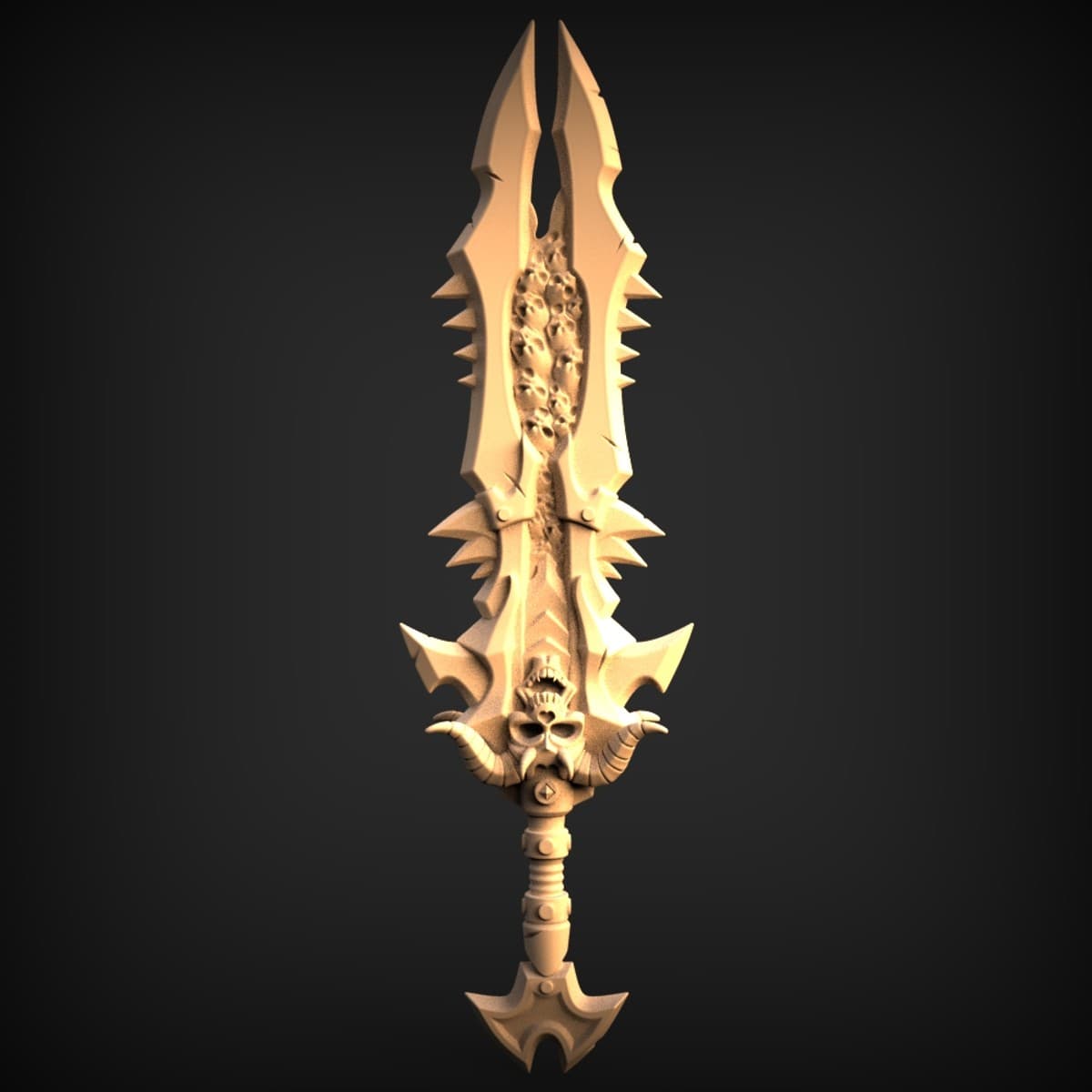 Demon-Skull Fantasy Greatsword
