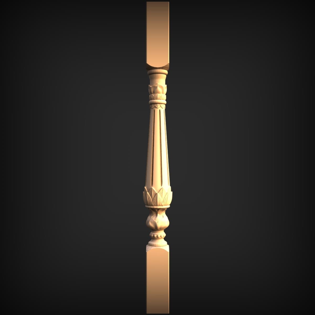 Fluted Acanthus Baluster Spindle