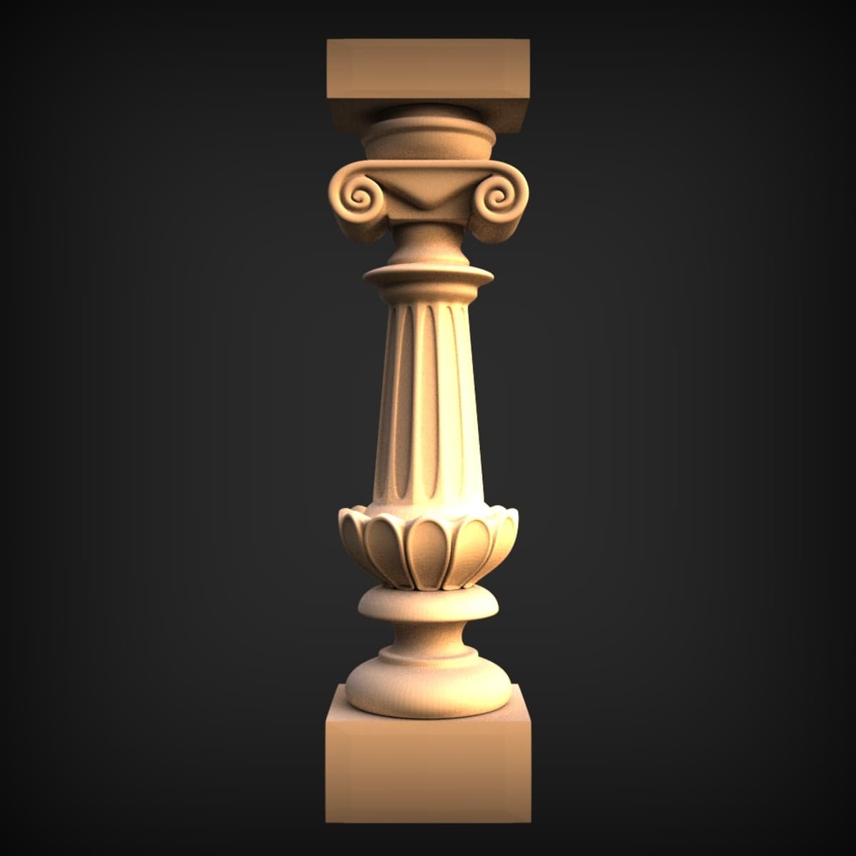 Ionic Baluster With Lotus Base