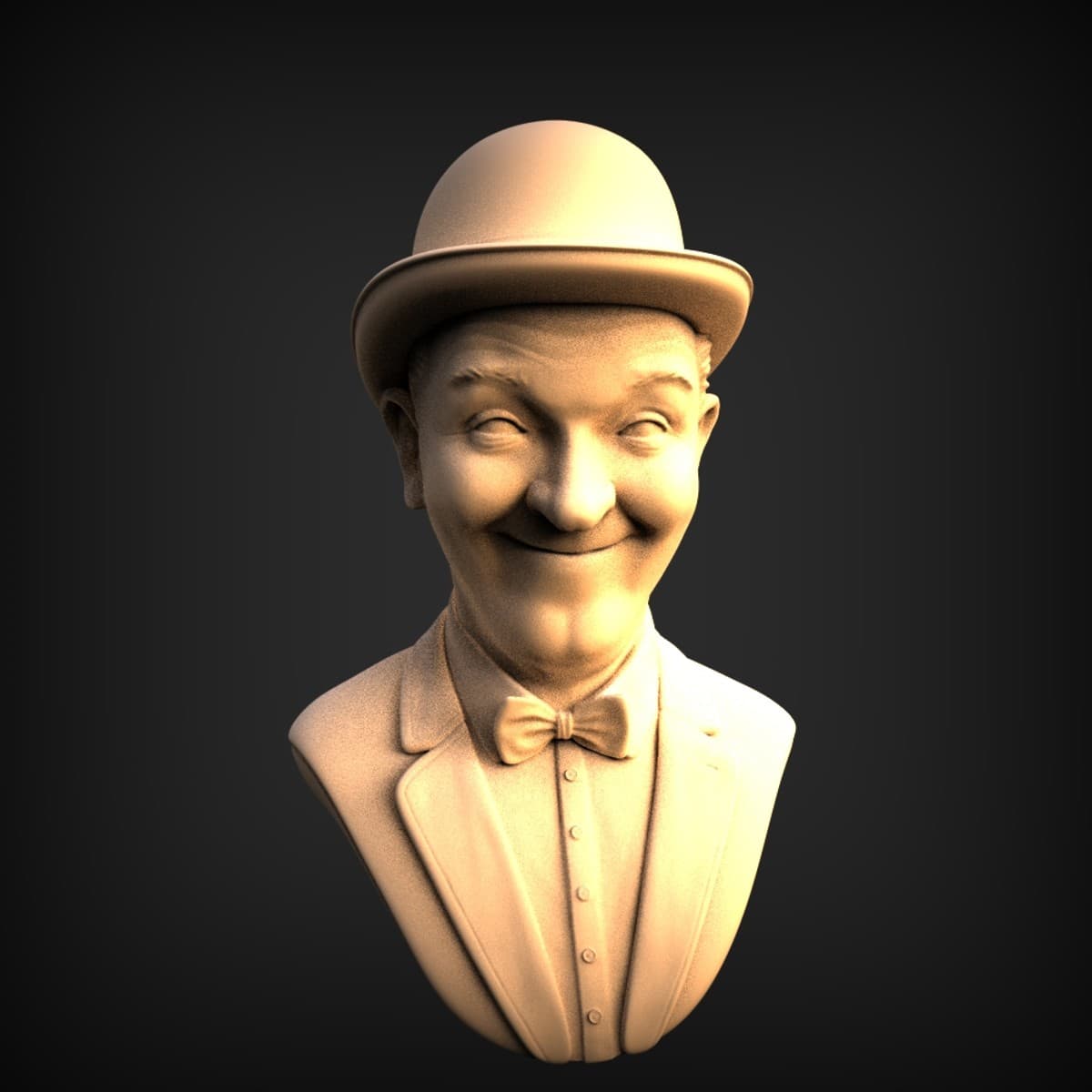 Smiling Bowler-Hat Gentleman Bust