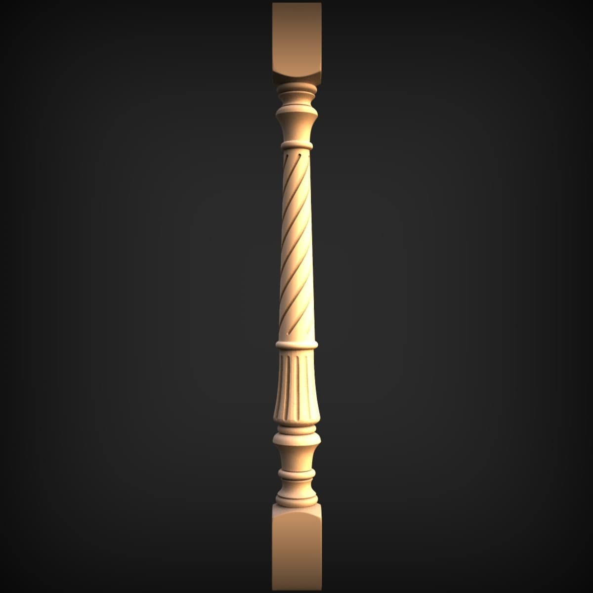 Barley-Twist Turned Baluster Leg
